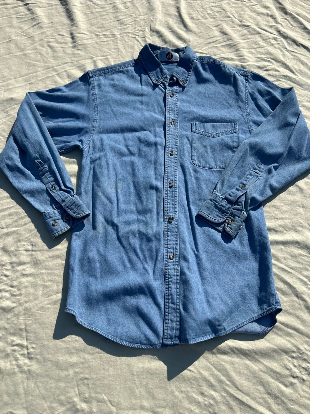 Men's Classic Light Blue Denim Button-Up Shirt